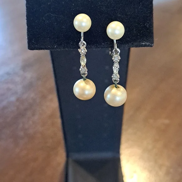 Marvella Jewelry Vintage Marvella Clip On Earrings Faux Pearl